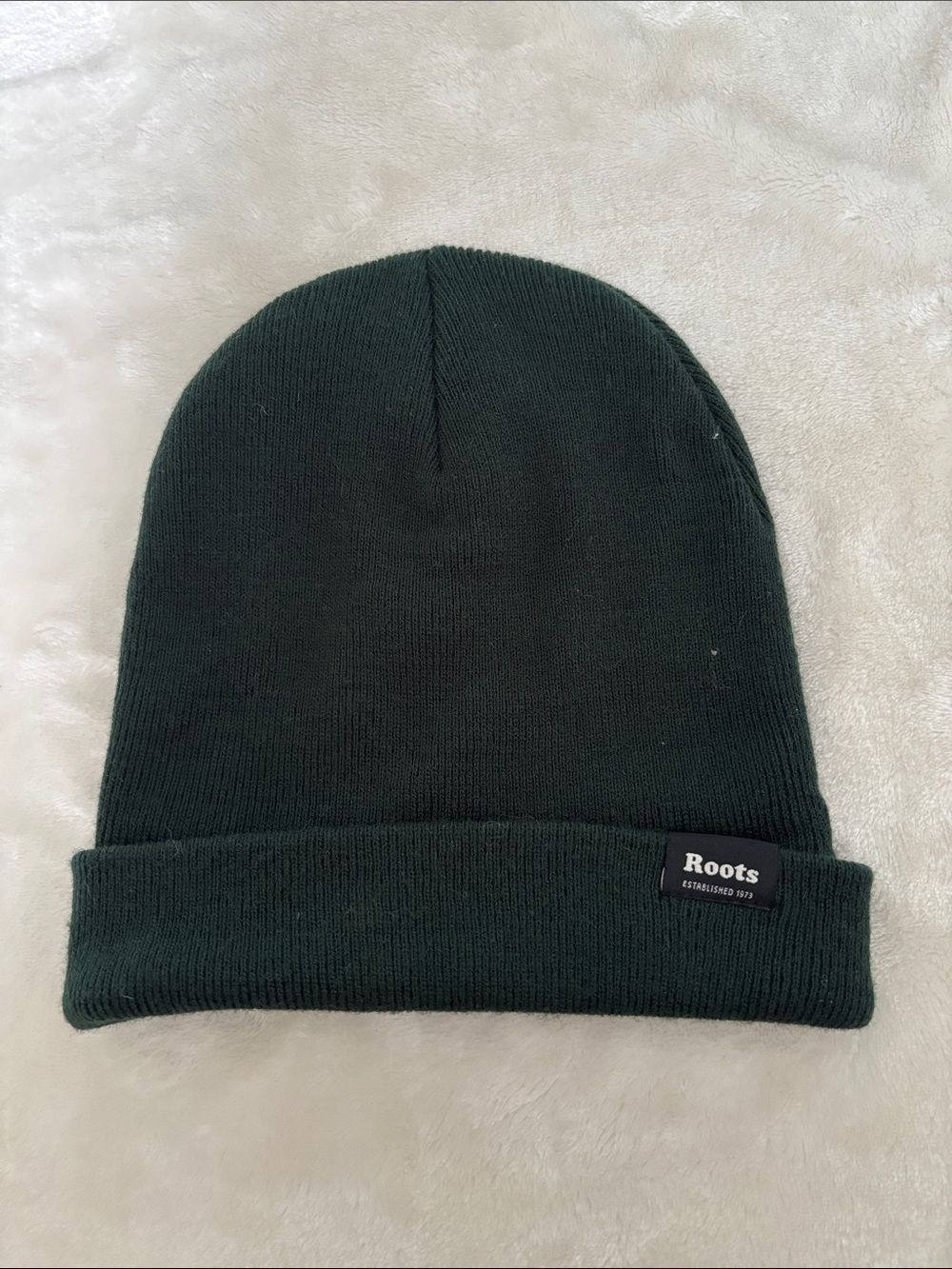 Roots Dark Green Fold-Over Knit Beanie